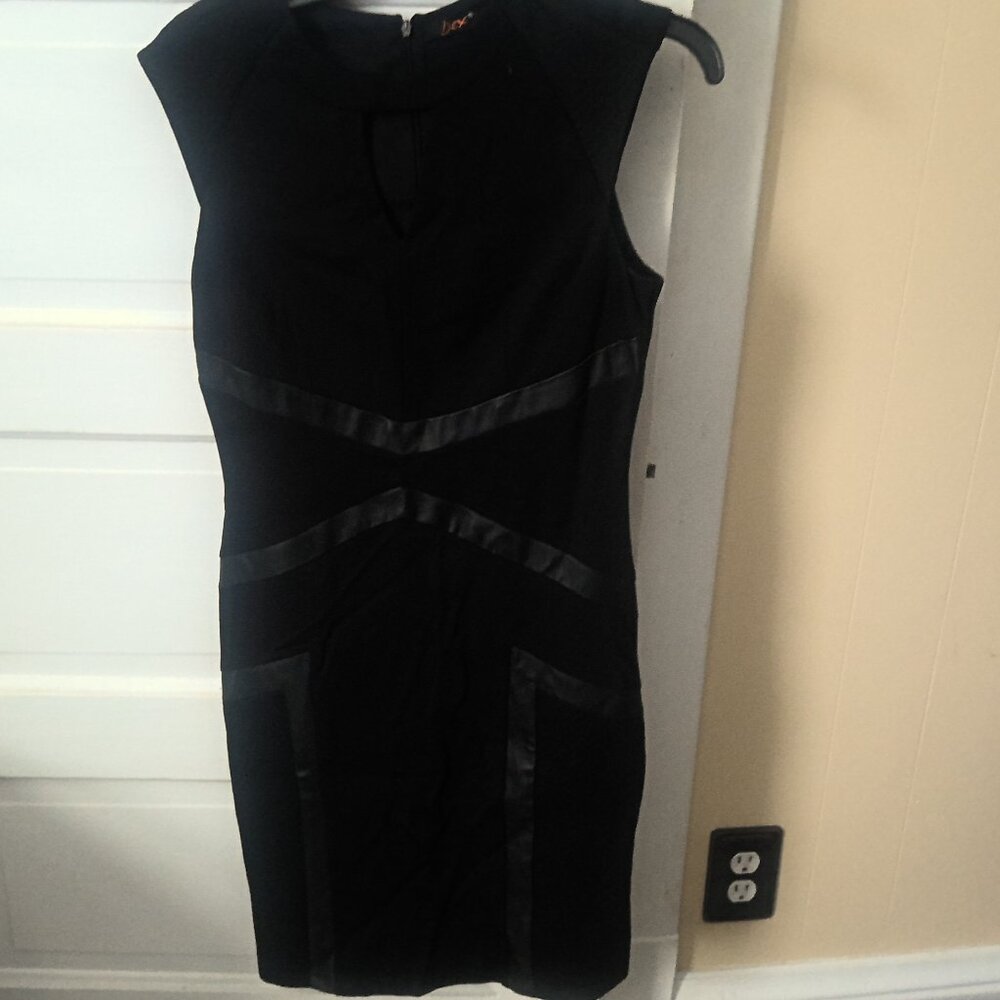 Dex Shift Dress Faux-Leather Details